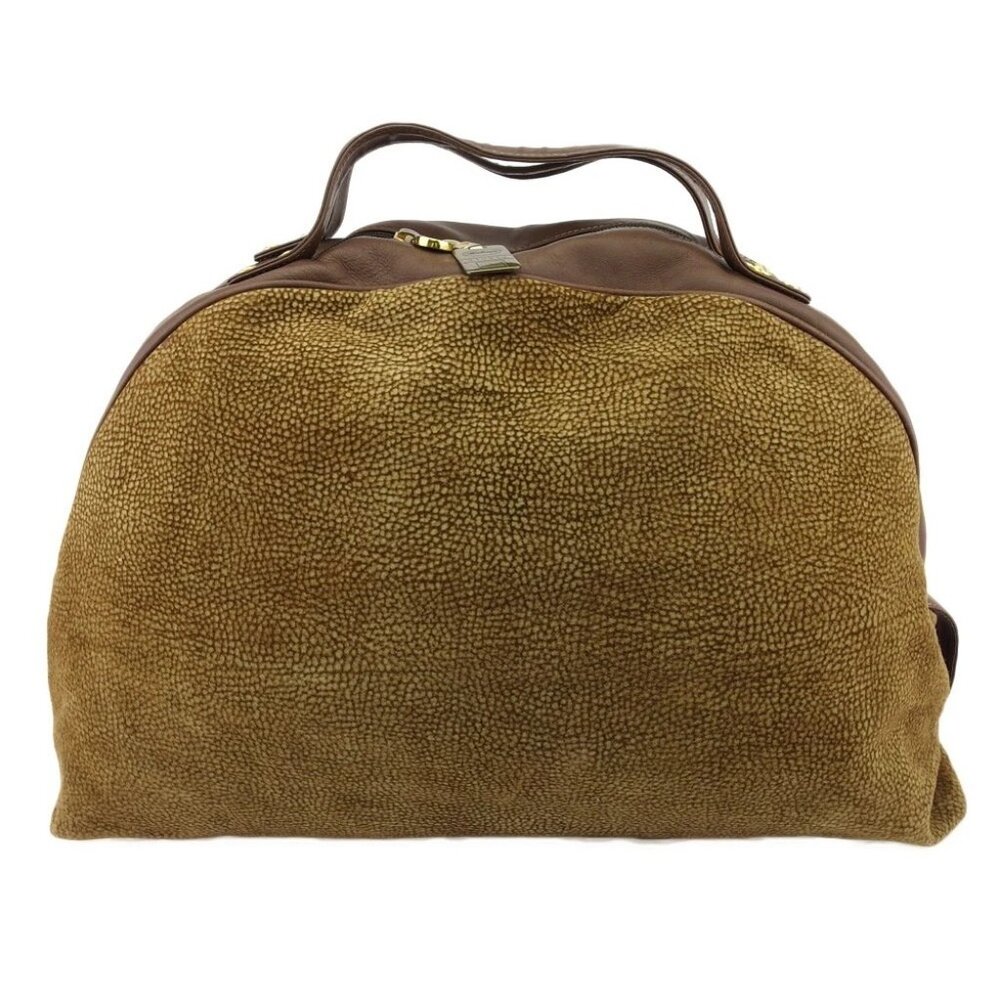 BORBONESE Handbag Beige x brown Women Authentic secondhand